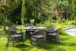 "Эспрессо–150 S" обеденная группа плетеная, цвет графит