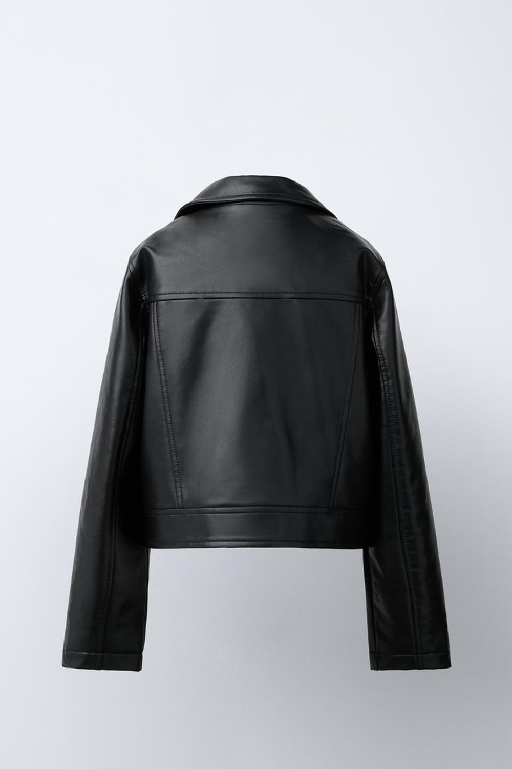 ZARA БАЙКЕРСКАЯ КУРТКА ИЗ ИСКУССТВЕННОЙ КОЖИ, ЧЕРНЫЙ