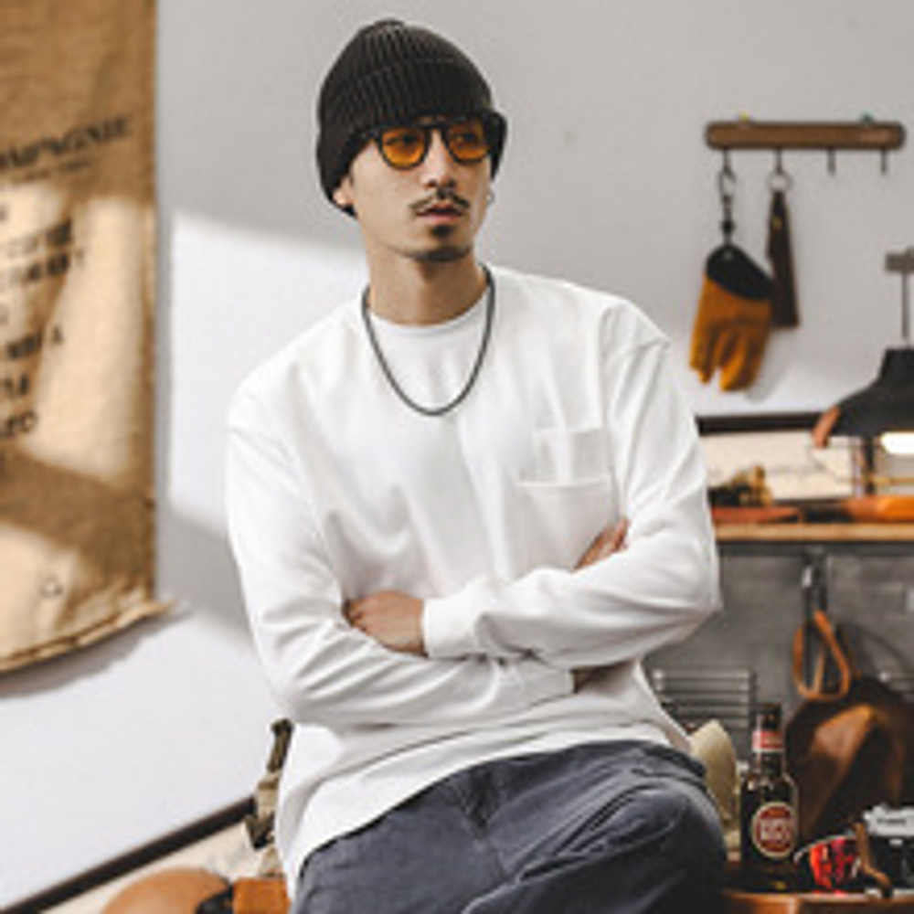 Американская футболка с длинным рукавом мужская сезон осенний