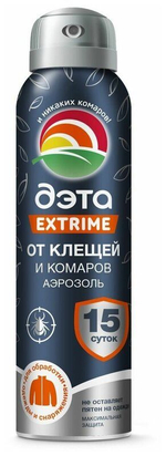 Аэрозоль от клещей и комаров ДЭТА EXTRIME 150мл
