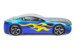 Кровать с матрасом Бельмарко Бондмобиль синий