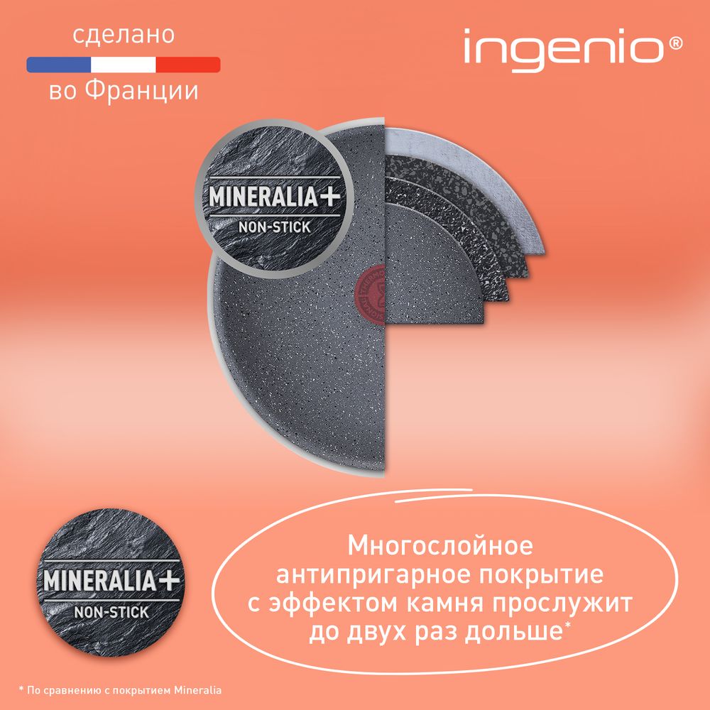 Набор посуды со съемной ручкой Tefal Ingenio Natural Force 7 предметов 16/24/24 см L3969172