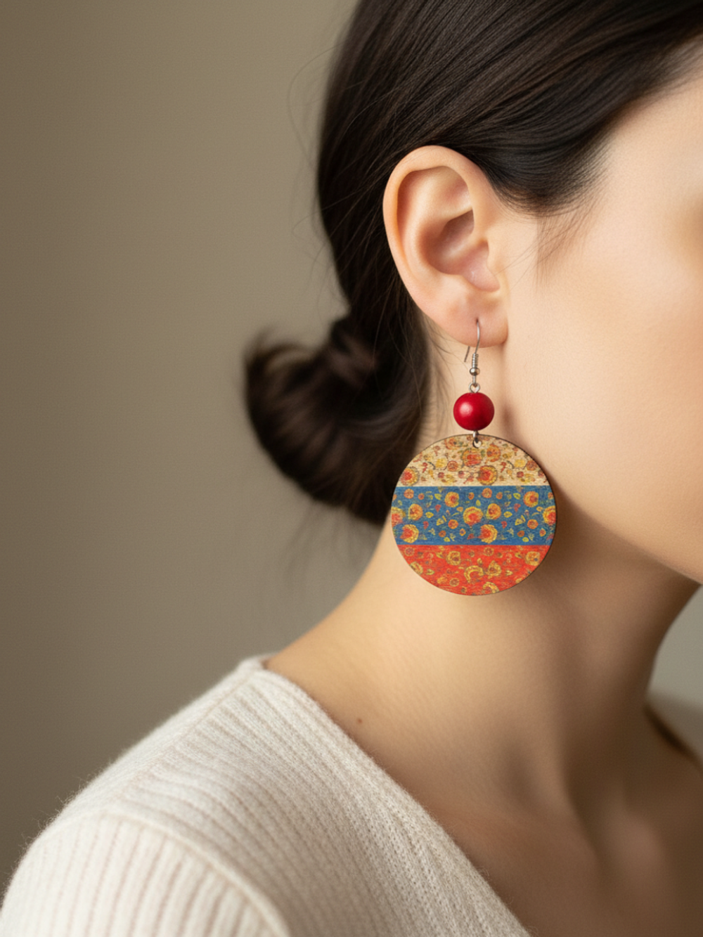 Серьги Хохлома