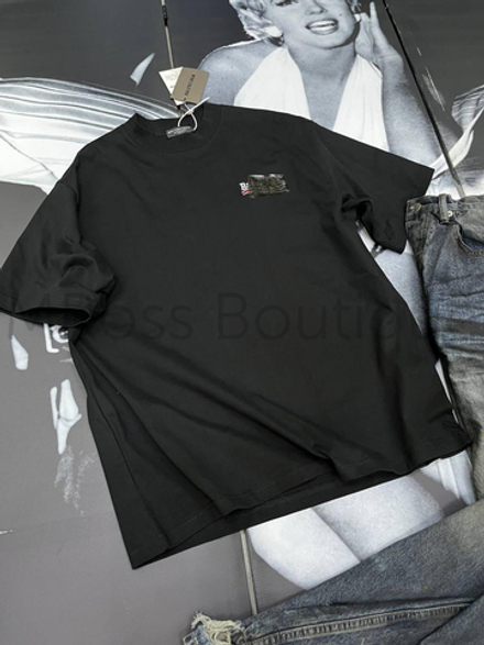 Базовая черная футболка Balenciaga с принтом