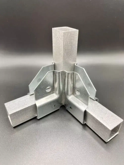 Крепеж теплиц угловой для квадратных труб 20х20мм 3х-сторонний, подходит для теплицы и стеллажа, 8 пар-толщина металла 1.2мм