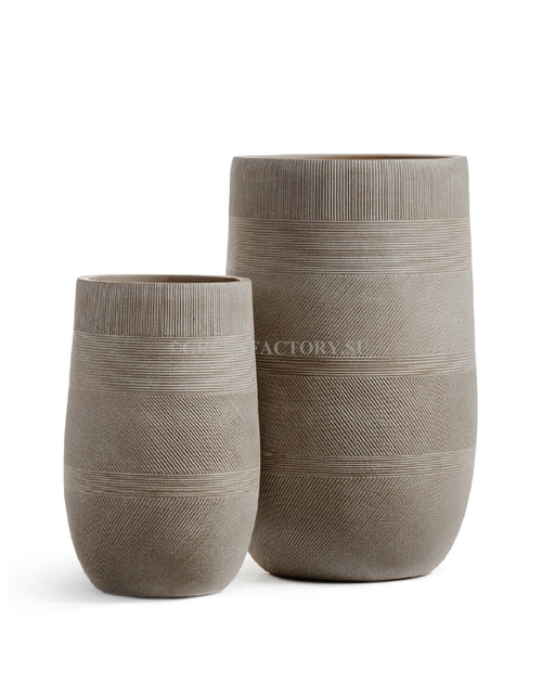 Кашпо TREEZ ERGO - серия Graphics - Высокая округлая чаша - Капучино