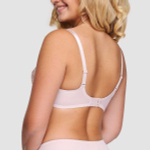 Бюстгальтер из прозрачного неэластичного вышитого тюля с мягкими чашками (Размер: 105G) (Цвет: пудровый)