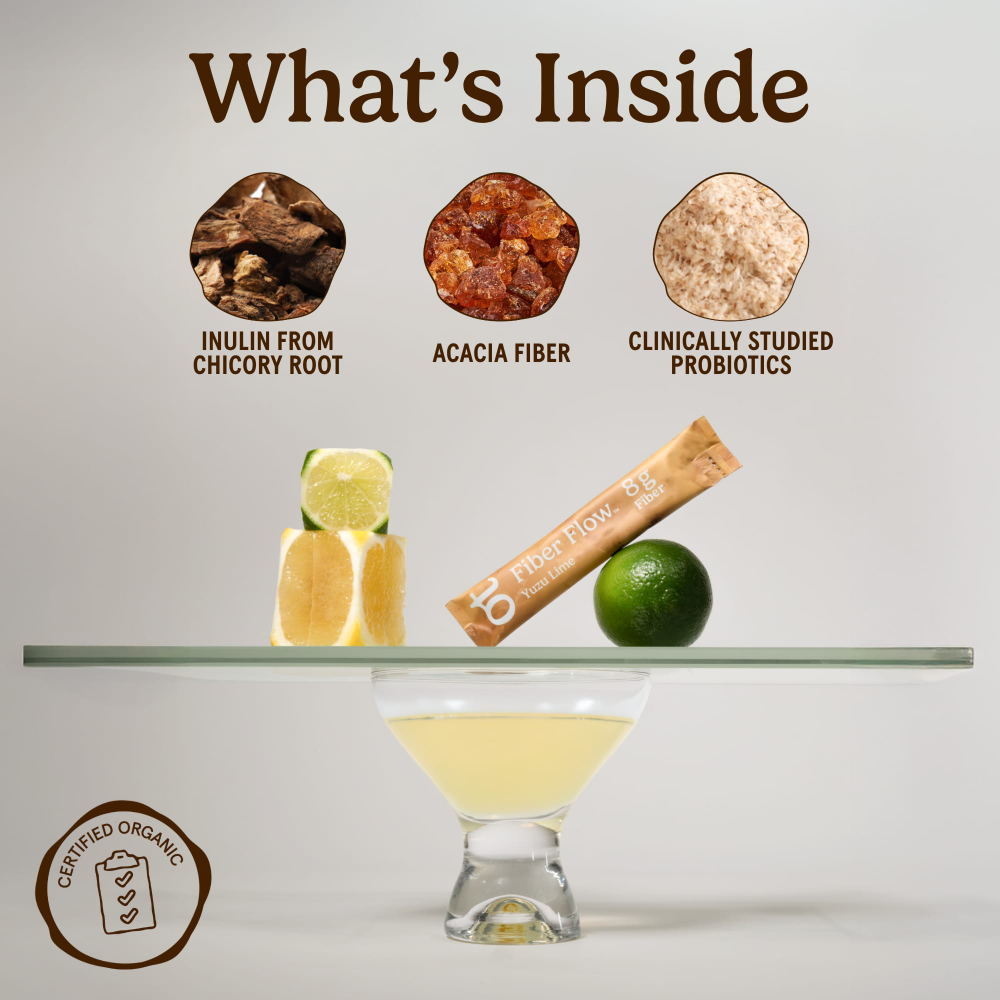 Organic Traditions, Fiber Flow™, юдзу и лайм, 12 стиков по 10,75 г