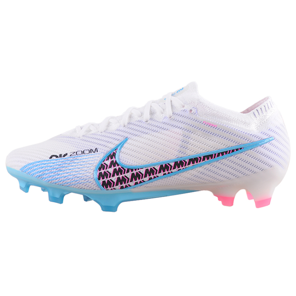 Nike Mercurial Elite Round head comfortable FG (rubber long nails) natural grass fabric non-slip lightweight football shoes for men and women with the same style of white and blue powder