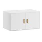 Антресоль, 90х58х50, Моби, на шкаф, с ручками из массива дуба, белый, Dipriz