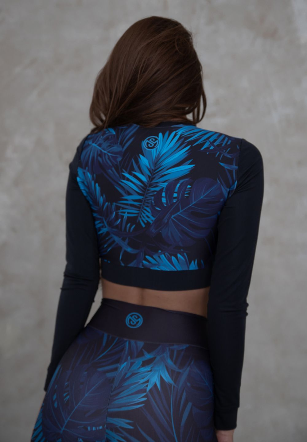 Рашгард  короткий Dark Blue palms