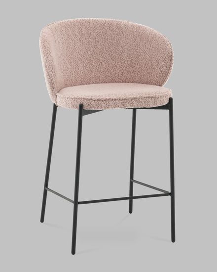 Стул полубарный Тисдейл букле розово-персиковый