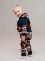 Вязаный комбинезон для новорожденных и малышей на молнии