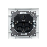 Валенсия розетка 1-местная с/з 16А белая с защ. штор. с 2 USB 2,1А EKF