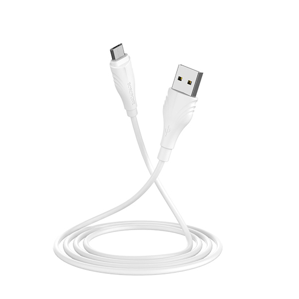 Кабель Borofone BX18 USB-microUSB 2.4A 1м PVC White