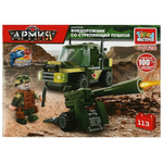 Конструктор пластмассовый "Джип с пушкой" 113дет. коробка 70028-KK (Город мастеров)