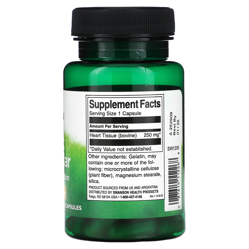 Swanson, Heart Glandular, 250 мг, 60 капсул
