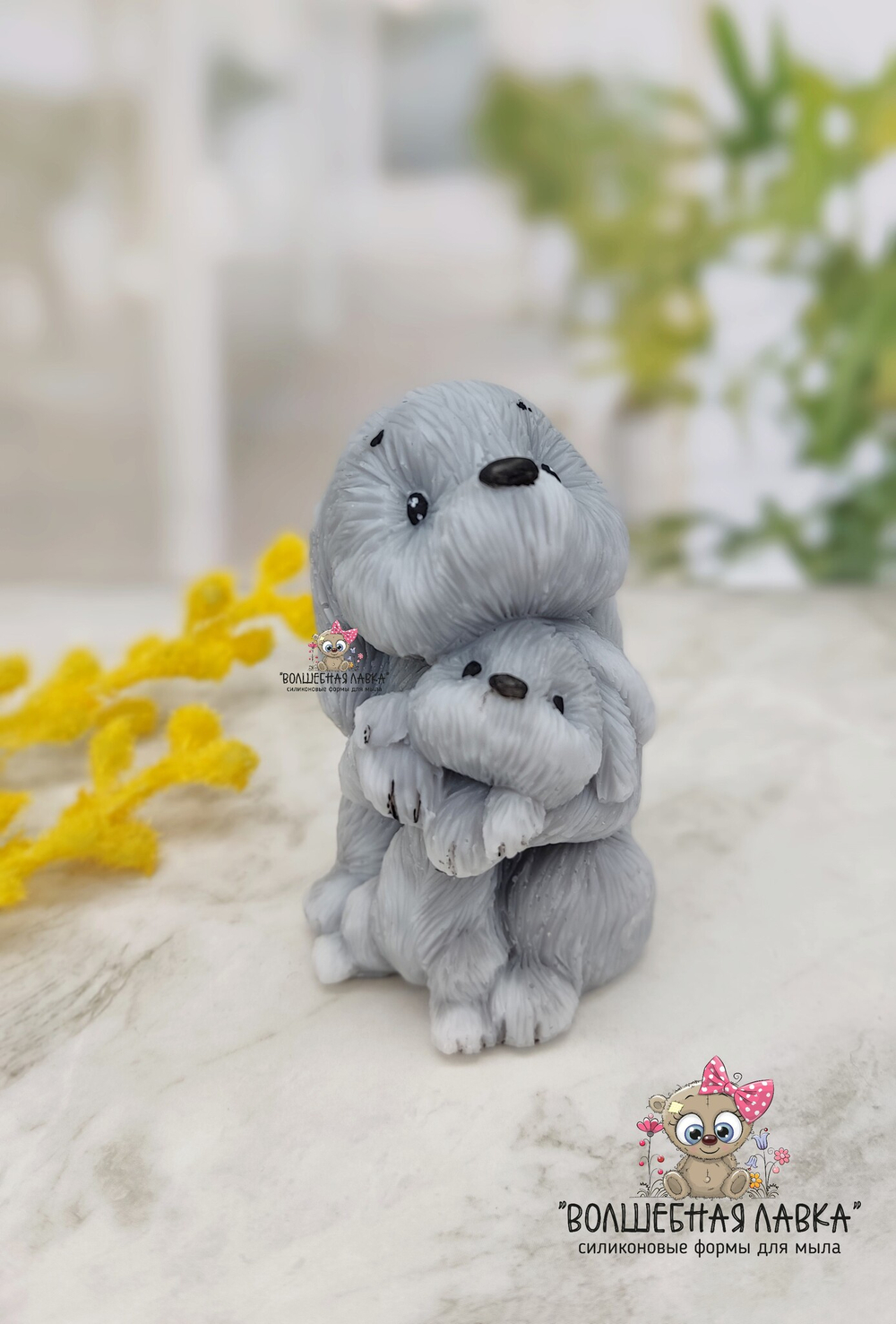 Силиконовая форма Зайчиха с малышом