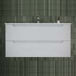 Тумба подвесная под раковину Sancos Norma 2.0, белый глянец 990х450х500