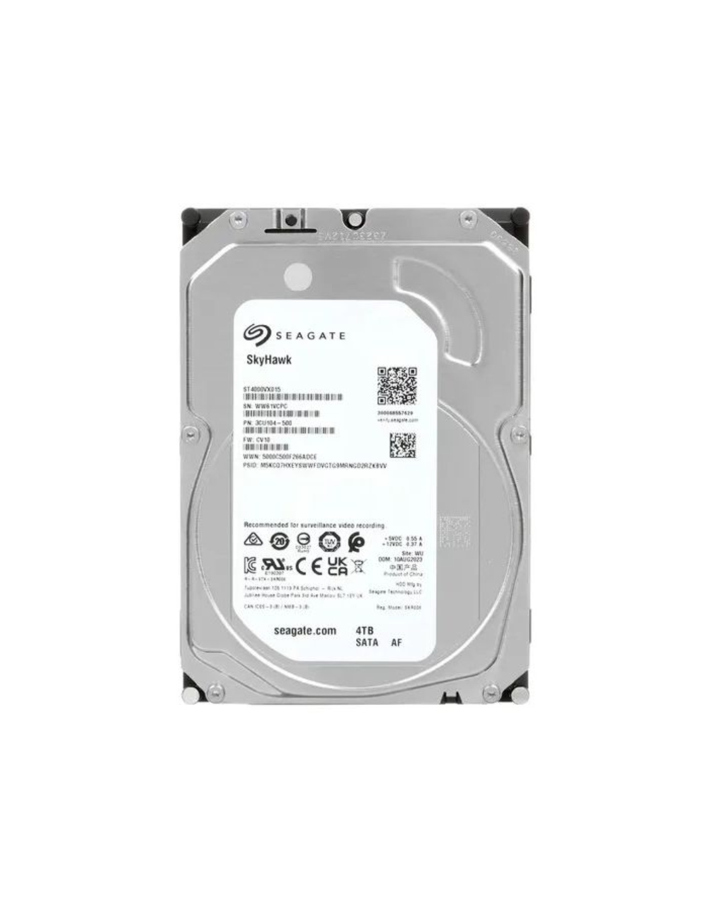 HDD жесткий диск Seagate Skyhawk 4TB ST4000VX015 для видеонаблюдения, 5400 об/мин, 256 МБ кэш, надежный и производительный