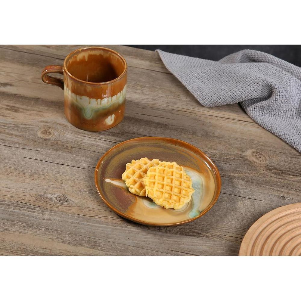 Тарелка d 18,5 см h1,5 см Light Brown Spots Sea Wave Frutti di Mare P.L. [1]