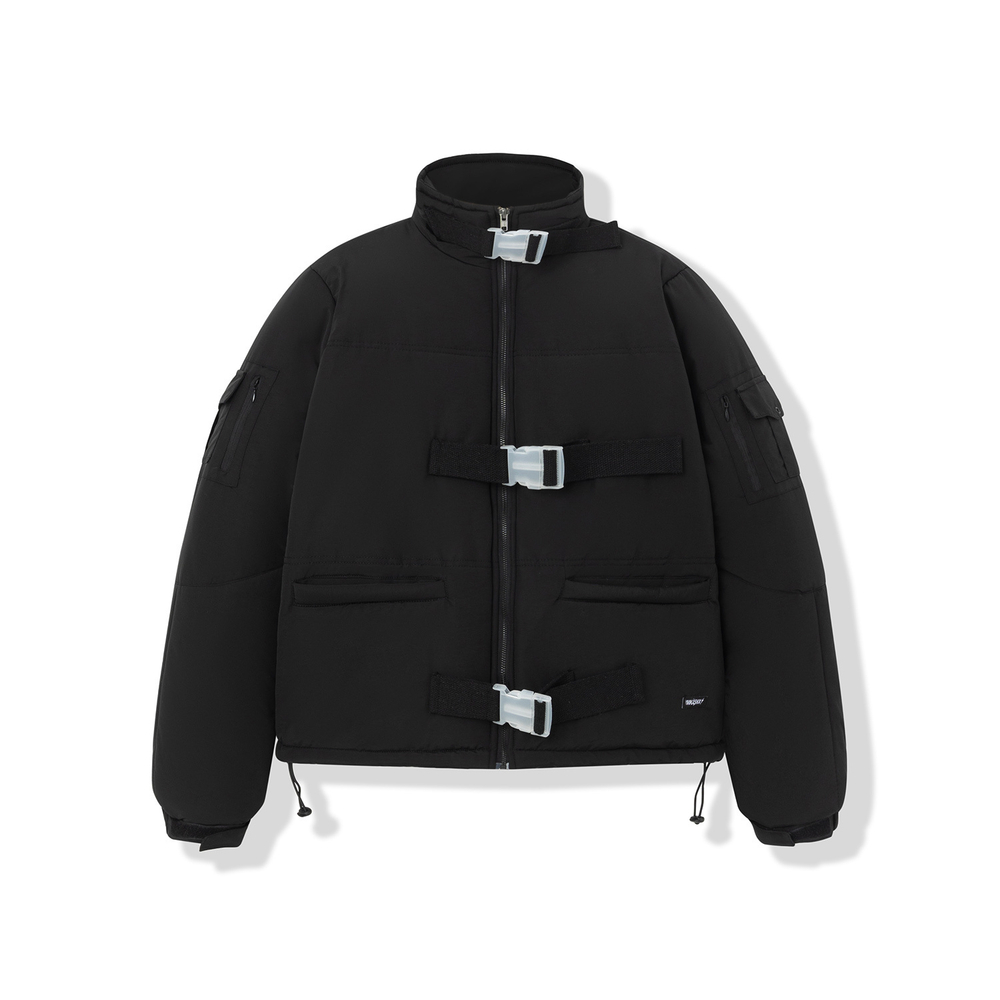 Зимняя короткая куртка черного цвета YMKASHIX