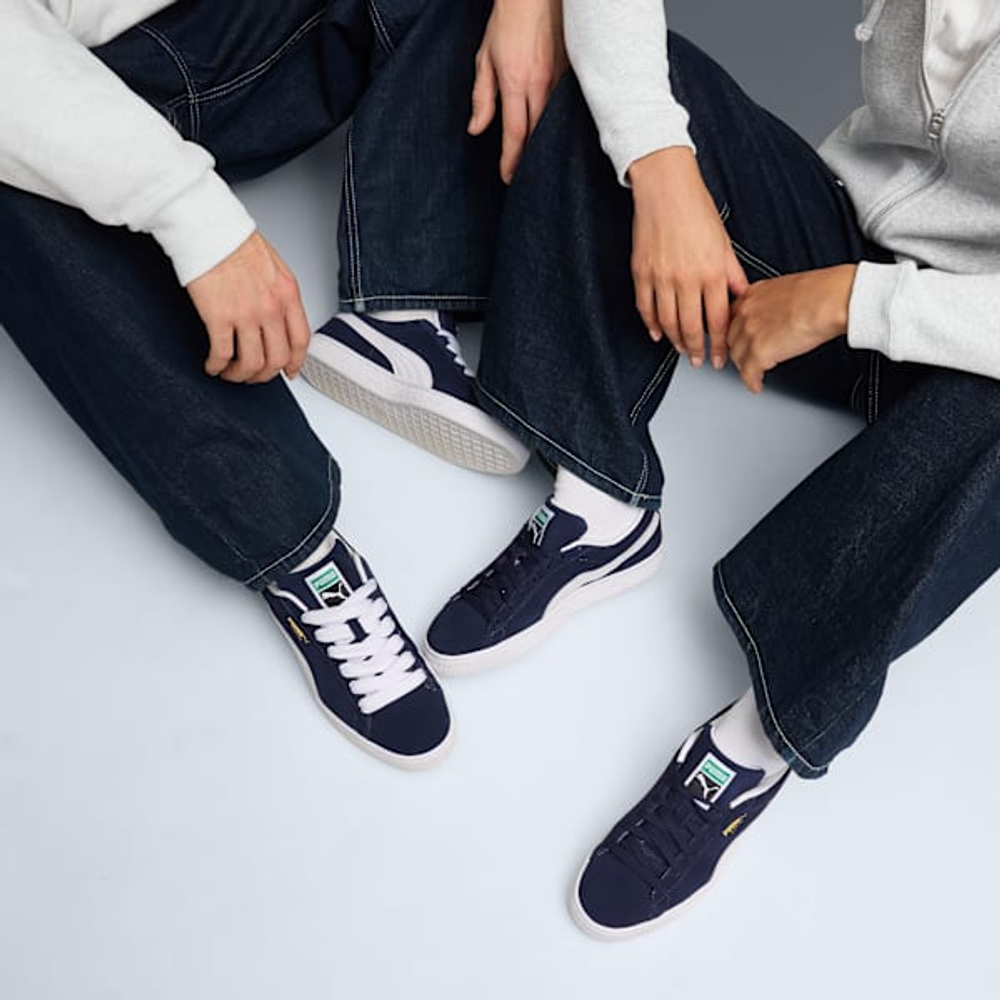 PUMA Классические замшевые кроссовки, темно-синий/белый