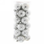 Новогодние шары 7 см (набор 24 шт) «Глянец», серебро