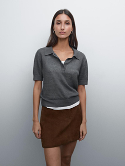 Massimo Dutti Свитер из смесового льна, свинцовый