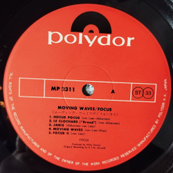 Винтажная виниловая пластинка LP Focus Moving Waves (Japan 1973) (No Obi) Hocus Pocus MP 2311