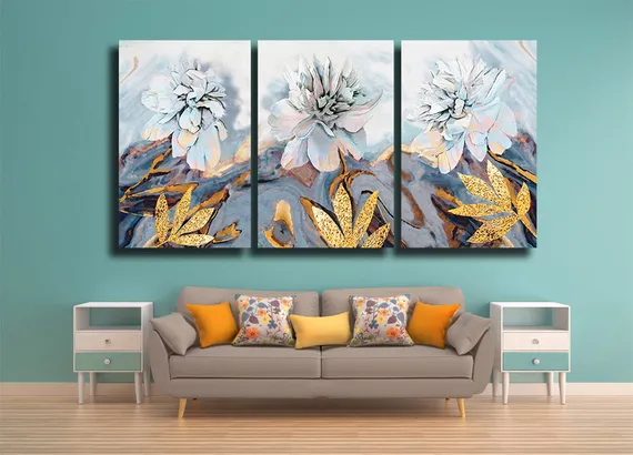 Модульная картина "Живописный цветок"