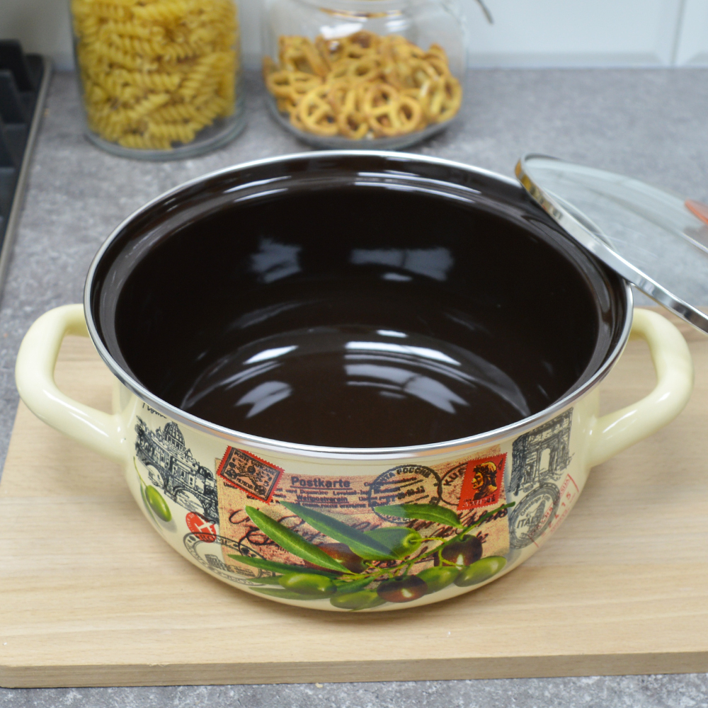 Набор кастрюль "Римские каникулы-Экстра" (2л, 3л, 4л) слоновый