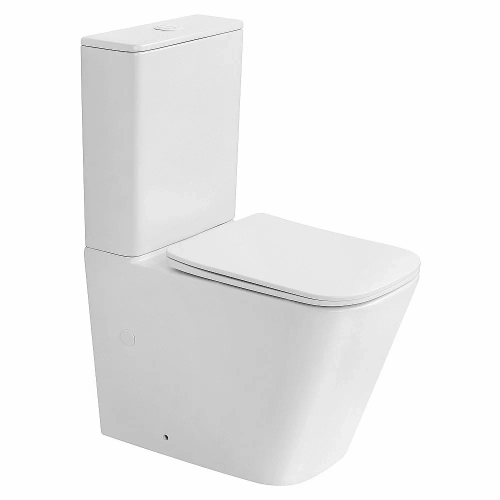 Унитаз Abber Rechteck AC1210TMW смыв торнадо, с крышкой микролифт, с бачком, безободковый, белый матовый