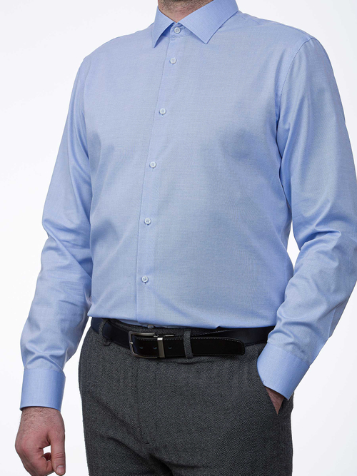 Сорочка мужская VESTER цвет голубой, длинный рукав, хлопок/пэ 93014 19