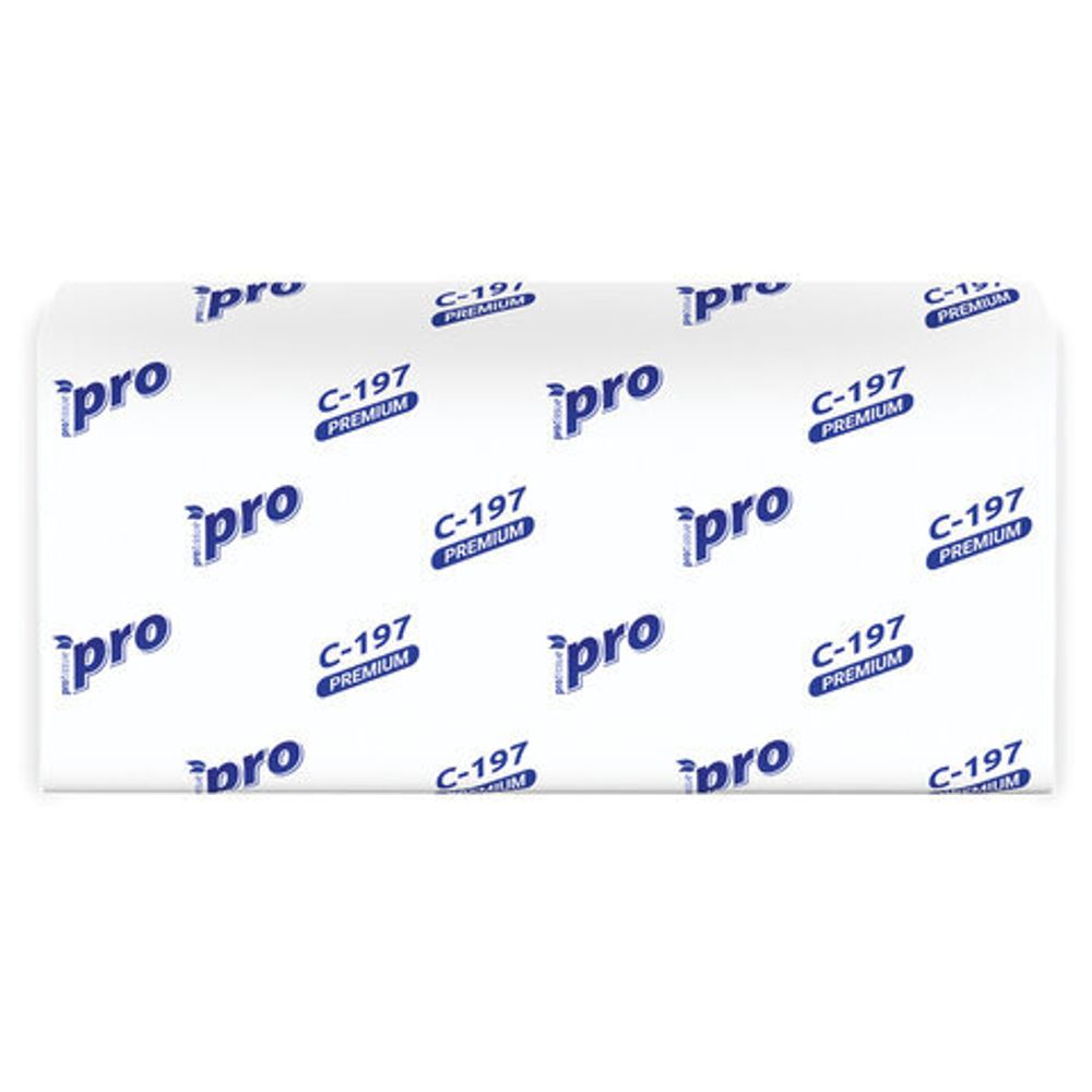 Полотенца бумажные 200 шт., PROtissue (H3) PREMIUM, 2-слойные, белые, КОМПЛЕКТ 20 пачек, 22х21 см, V-сложение, С197, C197