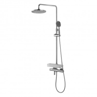 LeMark "Тропик" Смеситель для ванны термостат. с верх. д.л. «Тропич. дождь», 1-ф. лейка, пов. изл.,