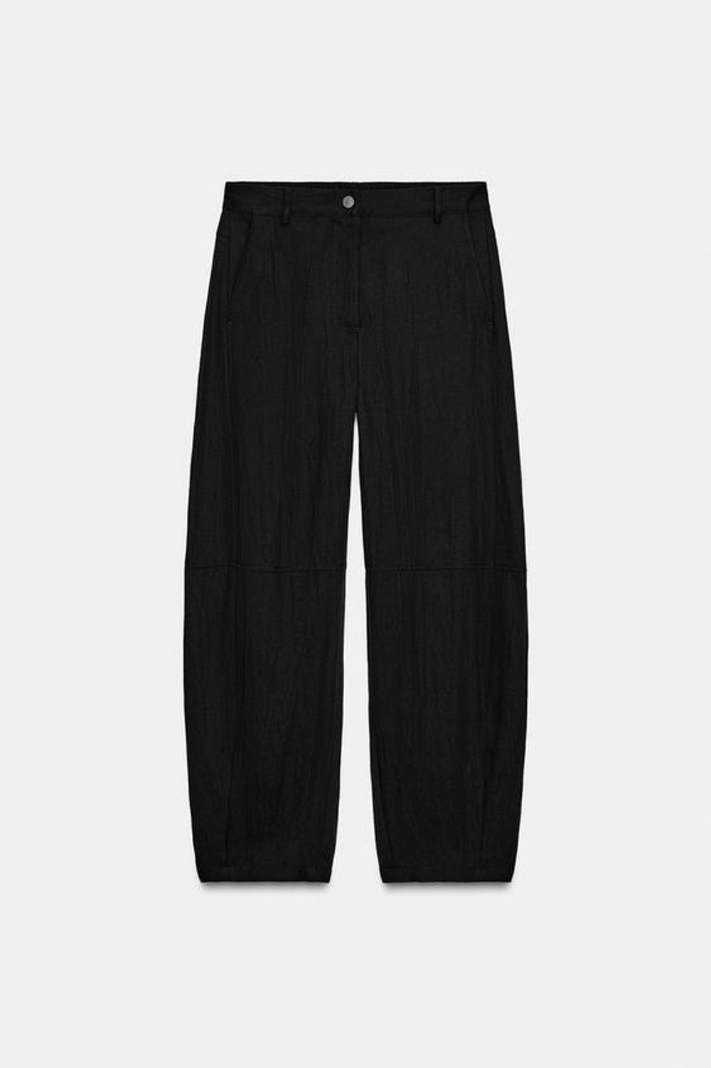 ZARA СВОБОДНЫЕ БРЮКИ-БАЛЛОНЫ ZW COLLECTION, ЧЕРНЫЙ