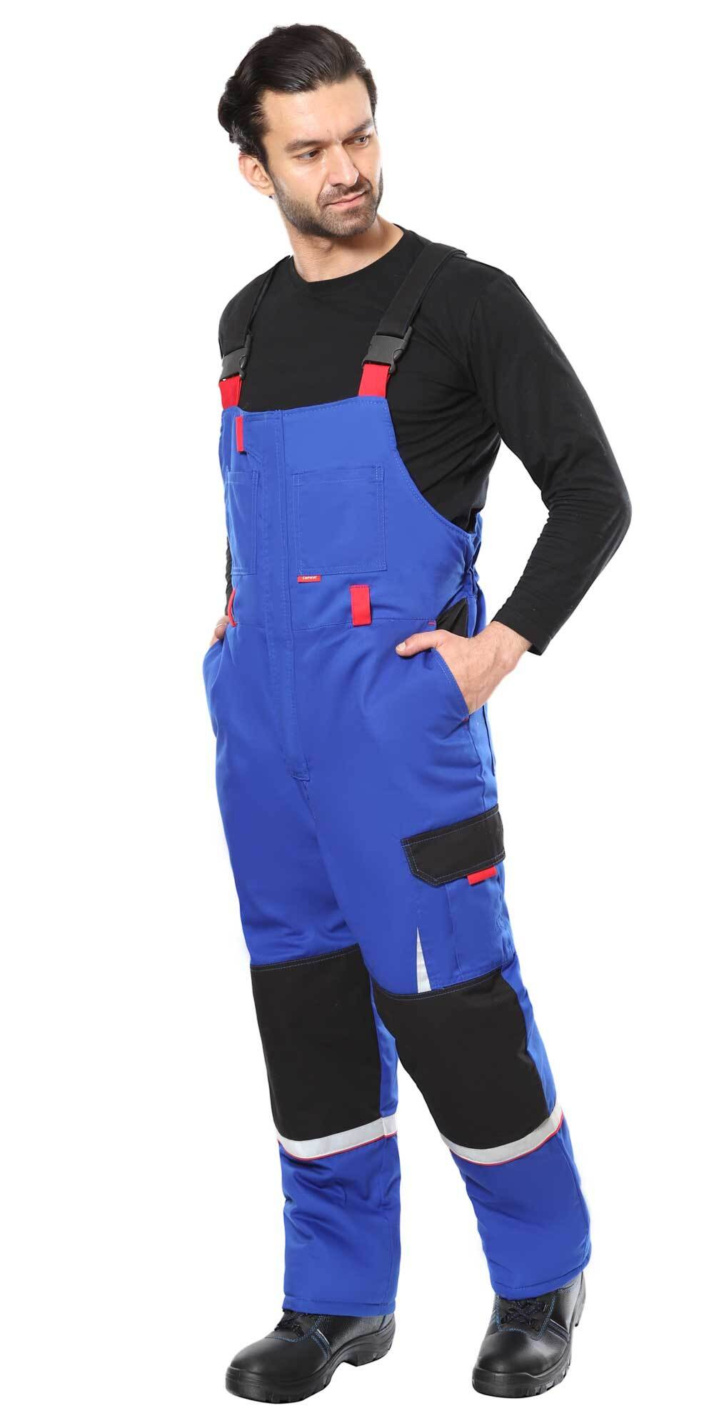 Костюм СИРИУС-СТАН зимний: куртка, п/к васильковый с черным и красным