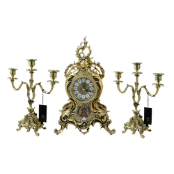 Bello De Bronze Каминные часы с маятником с канделябрами "Дон Хуан Ласу"