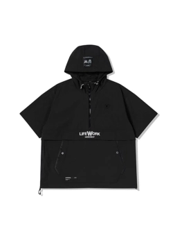 Анорак с капюшоном и короткими рукавами