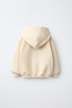 ZARA ХУДИ С НАШИВКОЙ ПЭЧВОРК, ЦВЕТ СЛИВОЧНОГО МАСЛА
