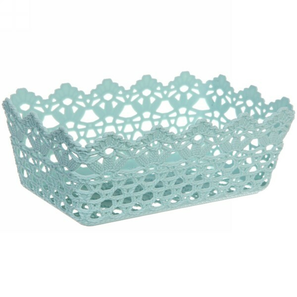 Корзина для мелочей «Вязанье» синяя 24,5х15х9см