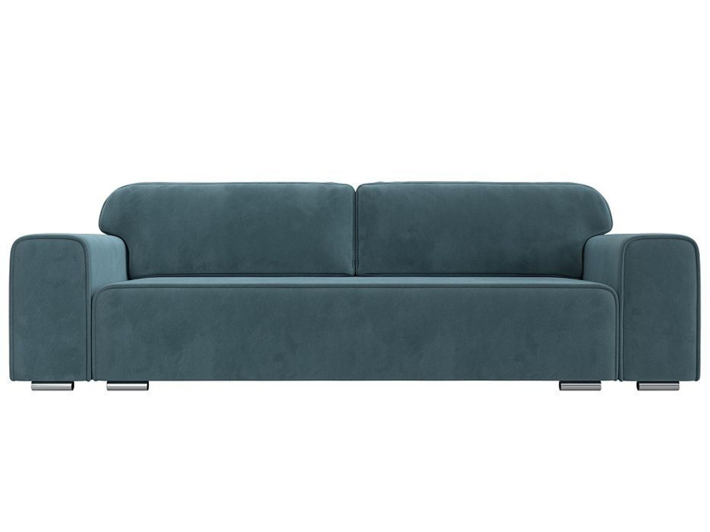 Диван прямой Лига-029, ВЕЛЮР Бирюзовый