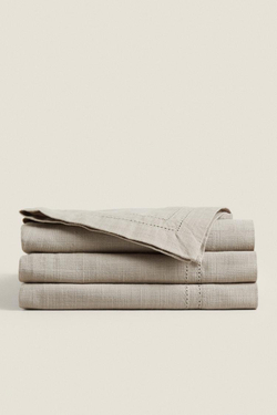 ZARA HOME АЖУРНАЯ ХЛОПКОВАЯ СКАТЕРТЬ, СЕРЫЙ