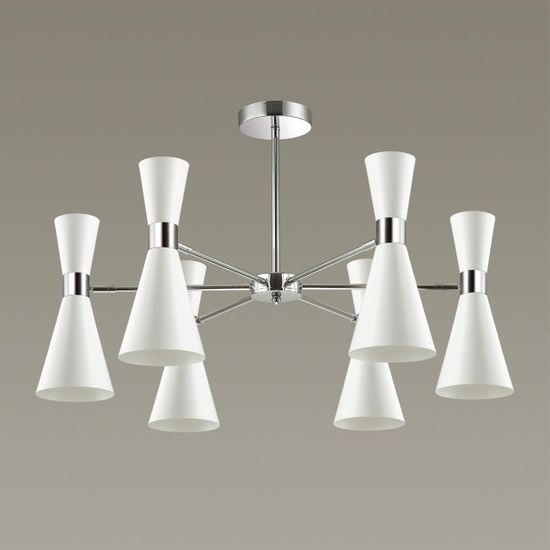 3661/6C MODERNI LN18 177 хром/матовый белый Люстра потолочная E14 6*60W 220V QUINN