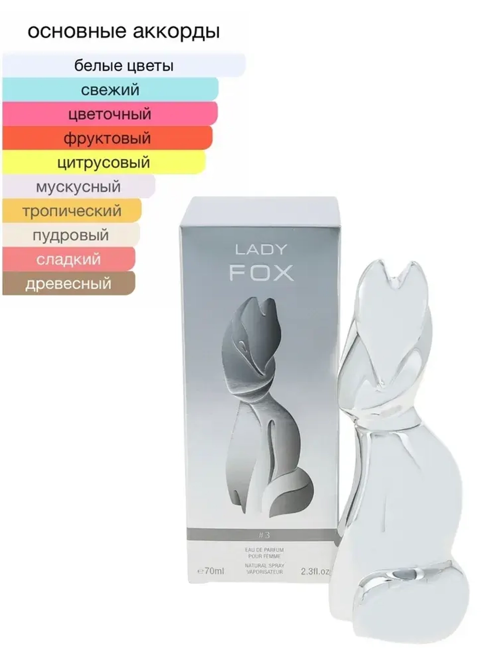 Парфюмерная Вода для женщин КПК "LADY FOX #3" 70мл Россия
