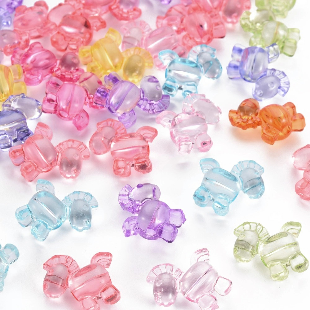 w340 Бусина "Лошадка" 17*16мм акрил, микс цветов