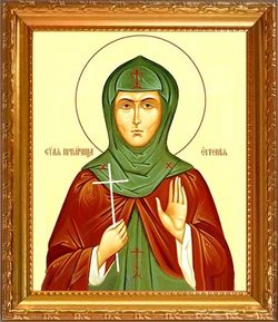 Евгения Лысова Преподобомученица. Икона на холсте в раме.