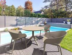 Пластиковый стол Sky Ø105 см, бежевый