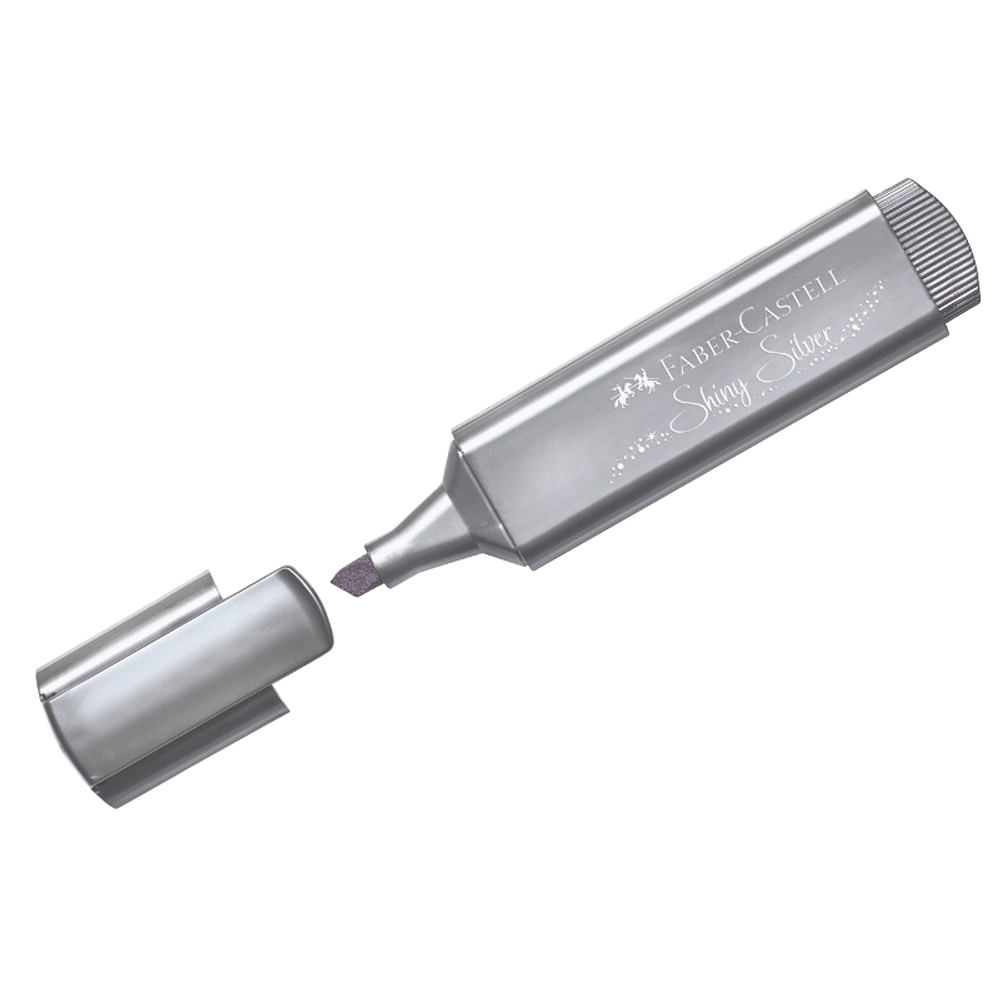 Текстовыделитель Faber-Castell "TL 46 Metallic", мерцающий серебряный, 1-5 мм 154661